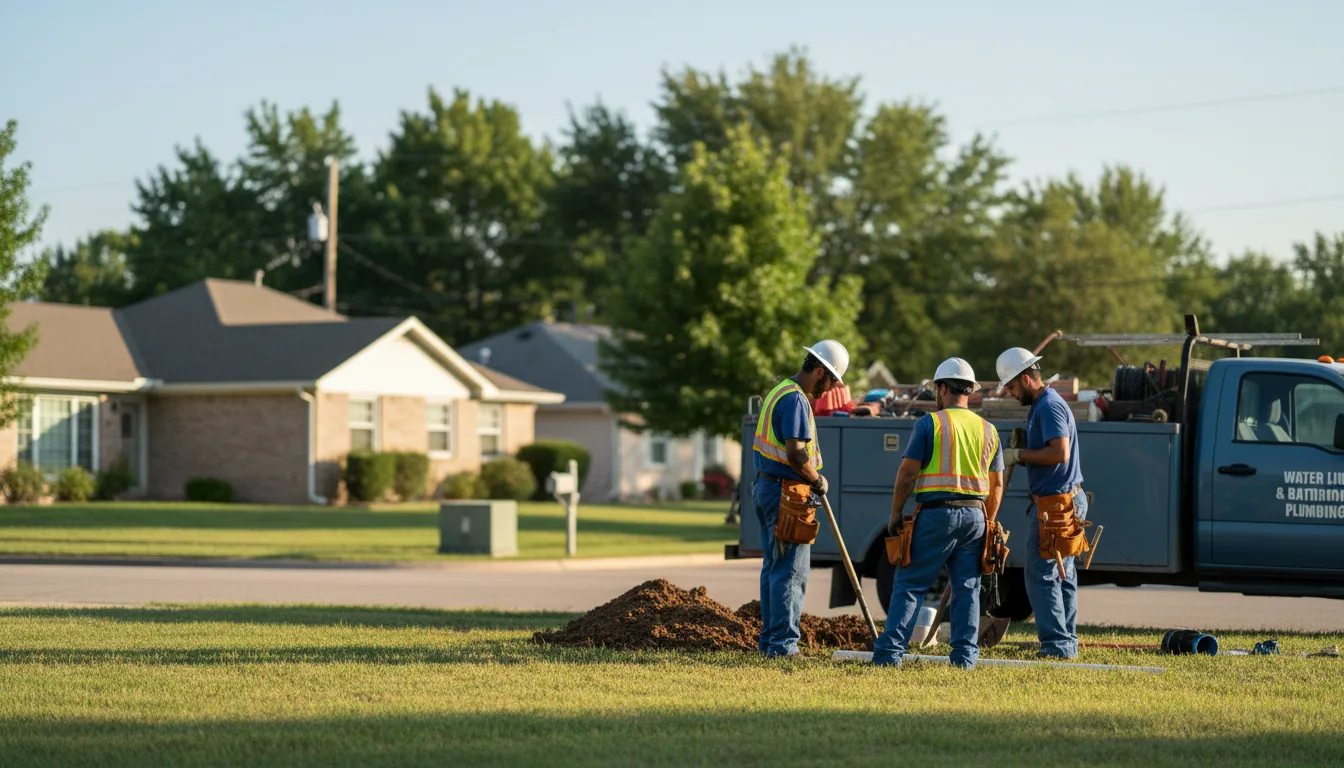 Residential water line and bathroom plumbing service in Art, TX